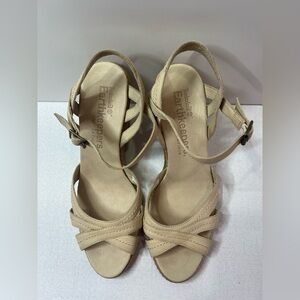 Timberland Earthkeepers Beige Leather Sandals Women Size 8W EU 39